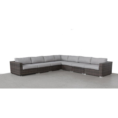 Foxtrot 122'' Wicker Outdoor Sectional with Sunbrella Cushions & Reviews Joss & Main